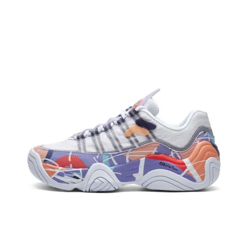 FILA FUSION Vintage Basketball Shoes Women's Low-Top Lavender/Pale White/Orange/Blue