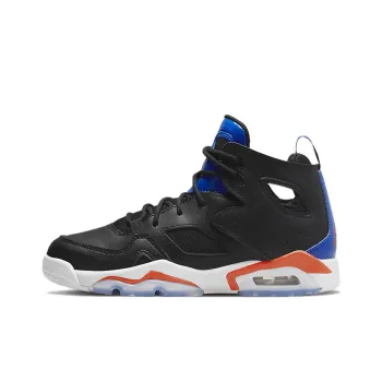 Jordan Flight Club 91 Cushioning Anti-Slip And Wear-Resistant Mid-Top Vintage Basketball Shoes GS Black Blue Orange