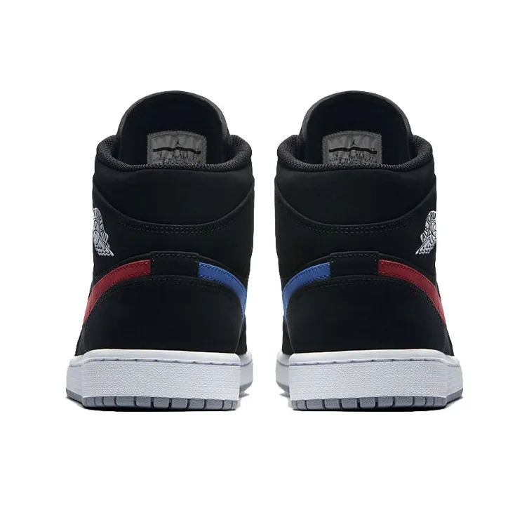 Jordan 1 Mid Multi Color Swoosh Black-3