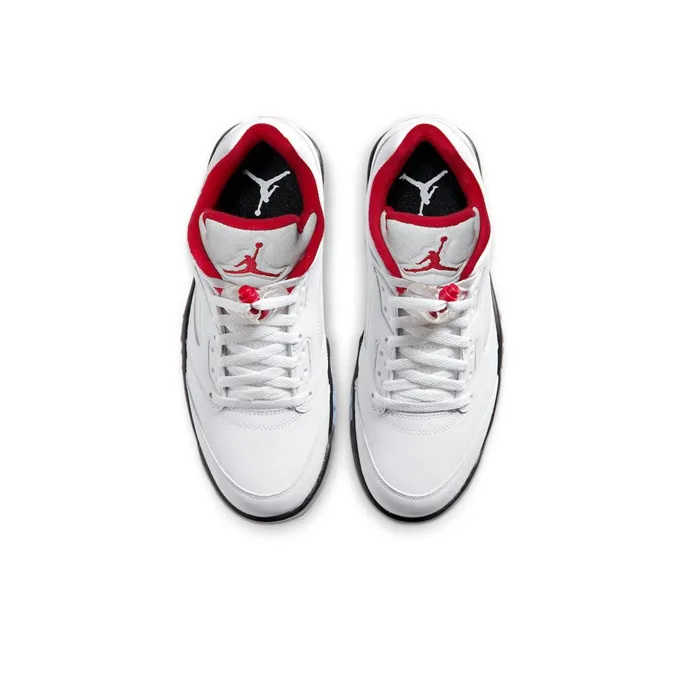 Jordan 5 Retro Low Golf Fire Red Silver Tongue-4