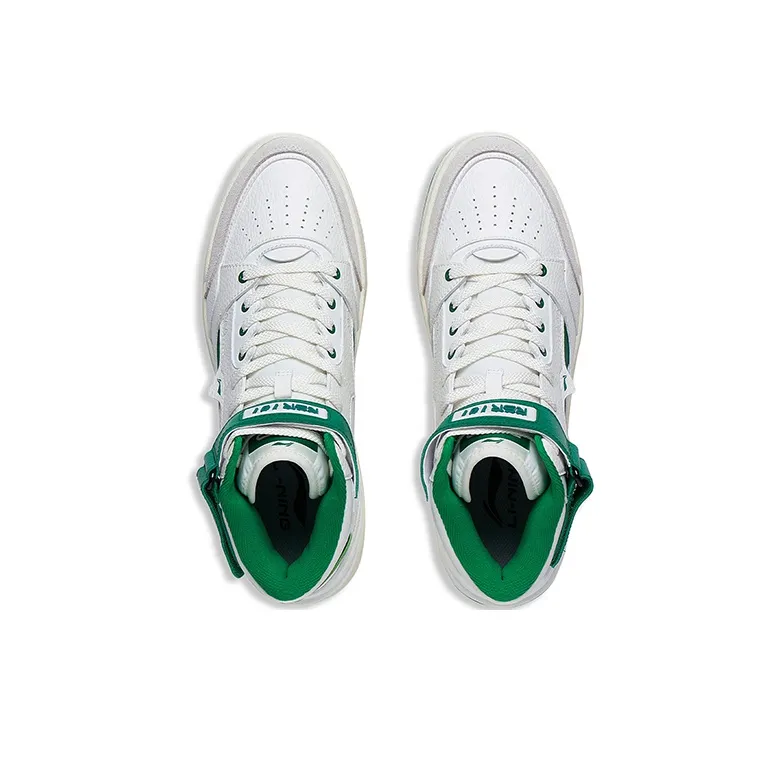 LiNing RSR 101 High Top Vintage Basketball Shoes Men's White Green-2