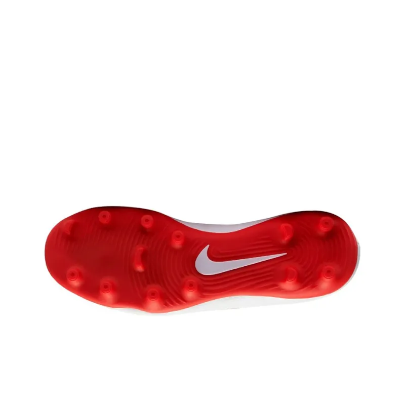 Nike Magista Obra 2 FG Rubber Long Studs Cushioning Anti-Slip And Wear-Resistant Soccer Shoes Men's White Red-3