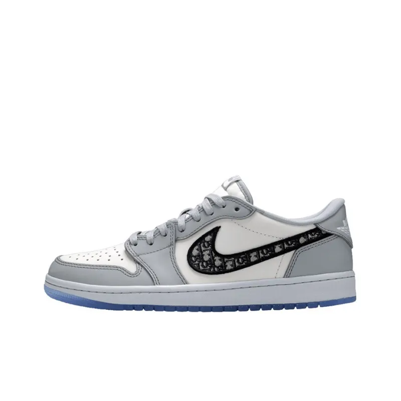 JORDAN 1 Low X Dior 'White Grey'-0