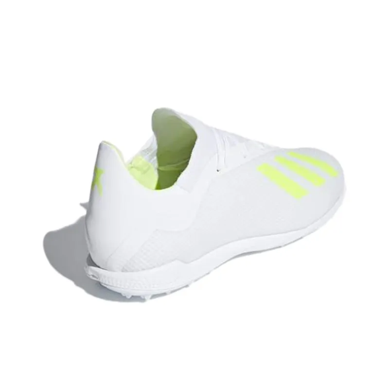 Adidas X 18.3 TF Rubber Broken Studs Firm Ground Artificial Ground Slip Resistant Soccer Shoes Men's White Green-3