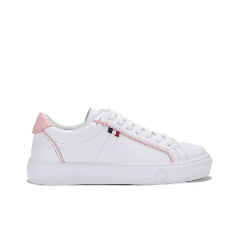 Moncler Women's Alodie Leather Trainers 'White Pink'-1