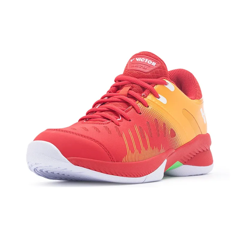 VICTOR Cushioning Anti Slip And Wear Resistant Breathable Coverage Support Low Top Badminton Shoes Unisex Bright Red-2