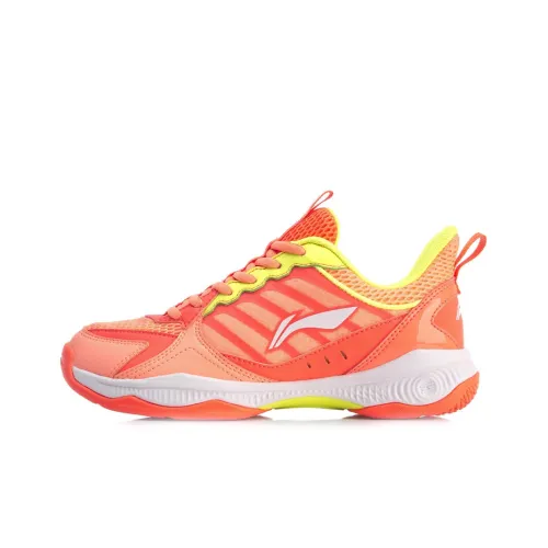 LINING Battle Halberd Badminton Shoes Women's Low-Top Light Orange