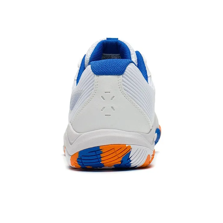 LiNing Sound Waves 2 Generations Cushioned Slip Resistant Abrasion Resistant Low Top Badminton Shoes Unisex White Blue-5