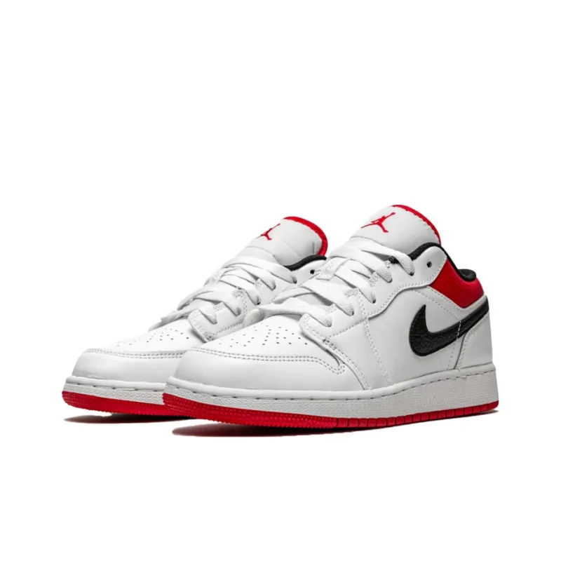 JORDAN 1 Low White University Red Black-2