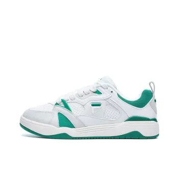 FILA FUSION Smash Cushioning Anti Slip And Wear Resistant Low Top Vintage Basketball Shoes Men's White Green