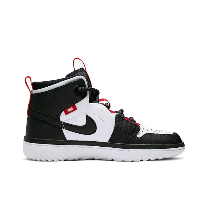 Jordan 1 High React Black White Gym Red-1