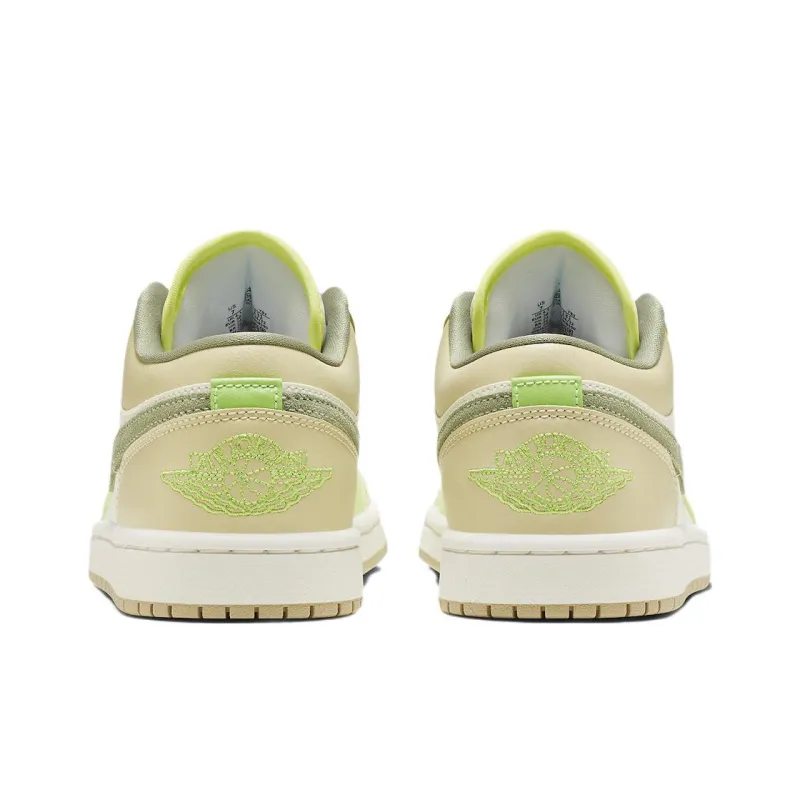 Jordan 1 Low Sail White Oil Green Women's-4