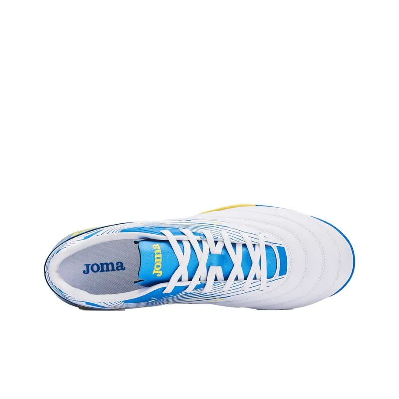 Joma TF Rubber Broken Studs Cushioning Anti Slip And Wear Resistant Soccer Shoes Men's White Blue-3