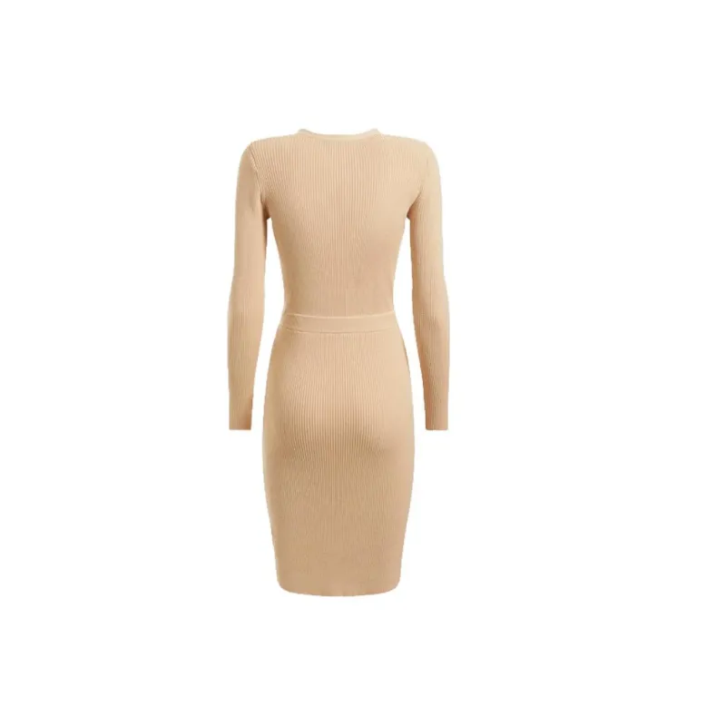 GUESS Long-Sleeved Dresses Women's Ecru-1
