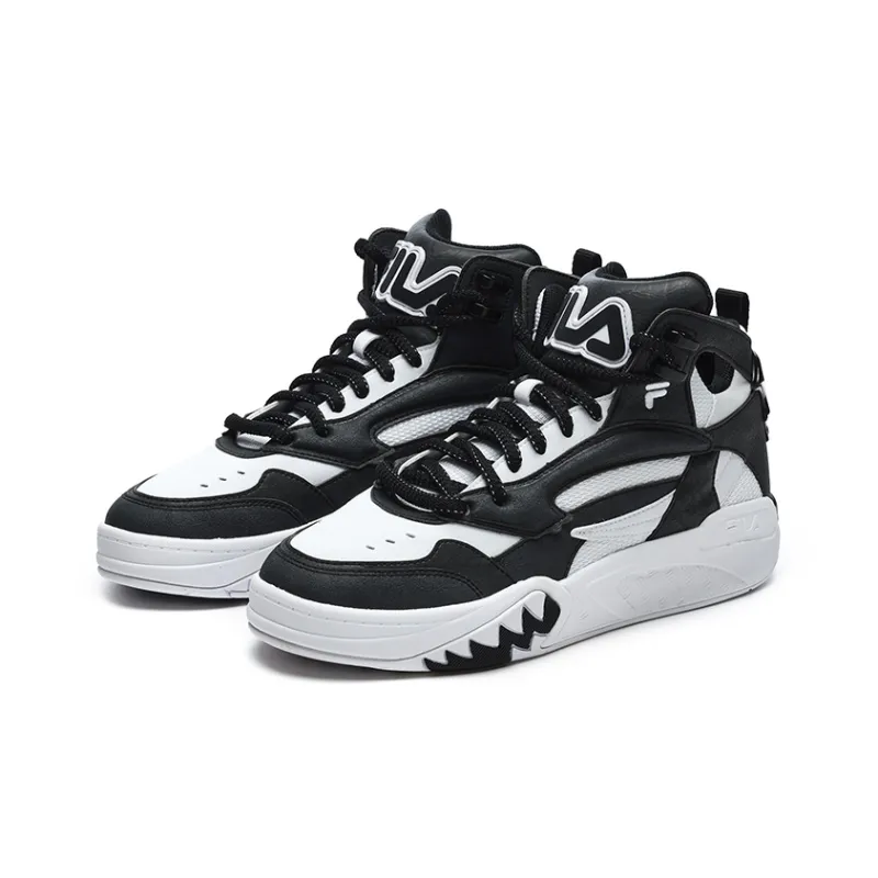 FILA FUSION DESPERADO Fugitive Anti Slip Wear Resistant Mid Top Vintage Basketball Shoes Men's FILA White Black-1