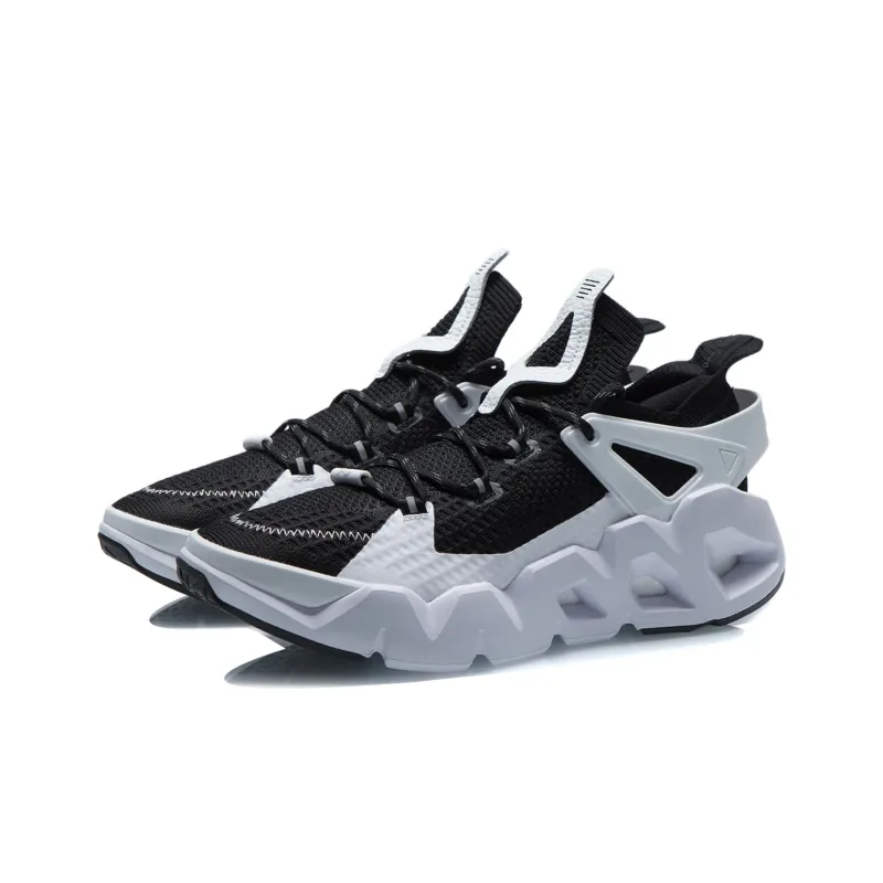 LINING Essence 2.3 Vintage Basketball Shoes Women's Low-Top Black/Standard White-2