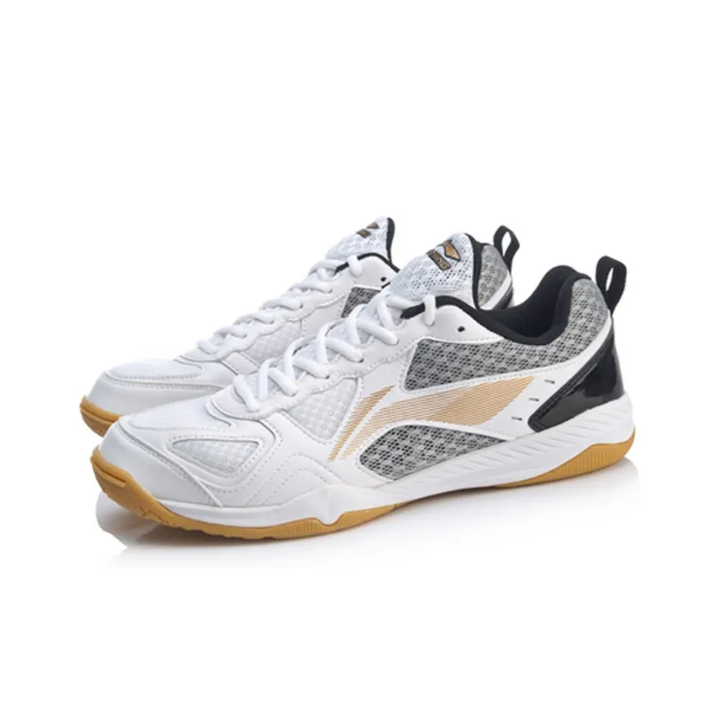 LiNing Durable Breathable Low-Top Table Tennis Shoes Men's Black White-2