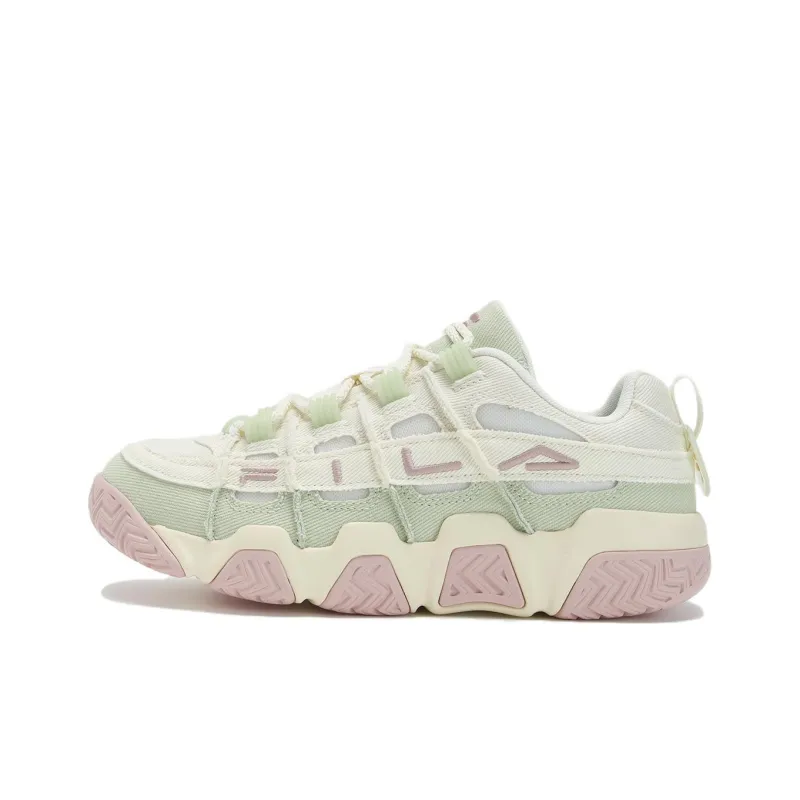 FILA Barricade Basketball Shoes 'White Green Pink' Women's-0