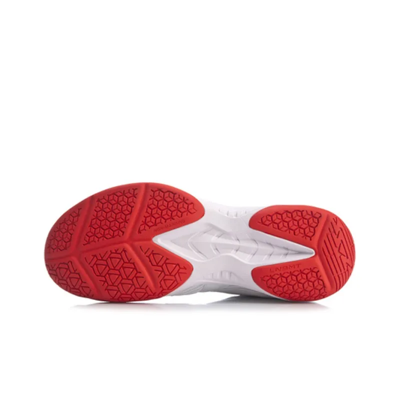 LiNing Cushioning, Wear Resistant Low Top Badminton Shoes Men's White Red-4