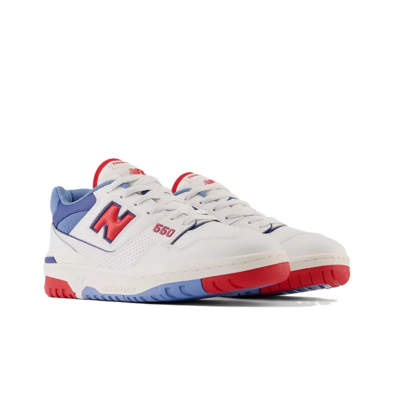 New Balance 550 White True Red Atlantic Blue-2