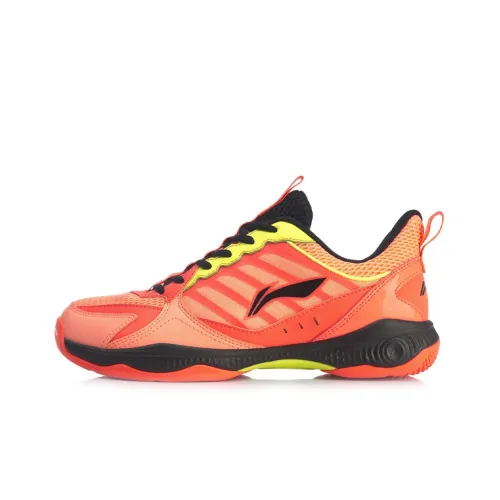 LINING Battle Halberd Badminton Shoes Unisex Low-Top Neon Light Orange