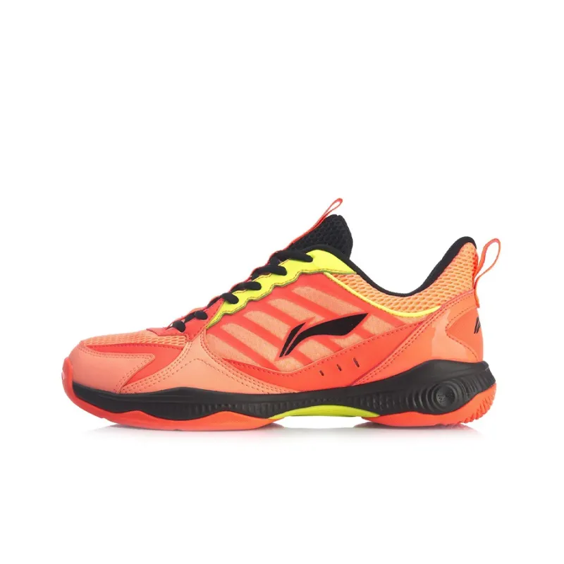 LiNing Battle Halberd 2 Lite Cushioning Slip Resistant Low Top Badminton Shoes Unisex Neon Light Orange-0