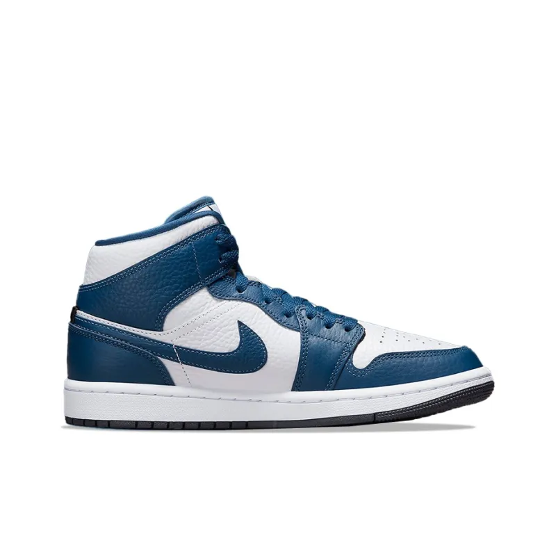 Jordan Air Jordan 1 Mid Split 'French Blue' Mid-Top Vintage Basketball Shoes Men's Black White Blue-1