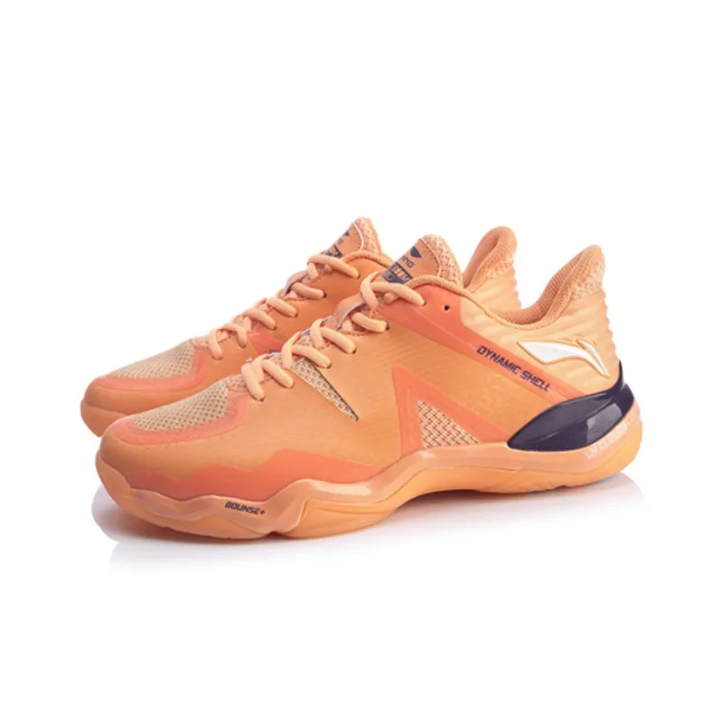 LiNing Sonic Boom 4 Generations Non slip Lightweight Low Top Badminton Shoes Unisex Orange-2