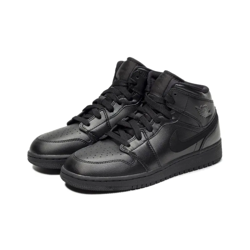 Jordan 1 Mid GS Deep Black-2