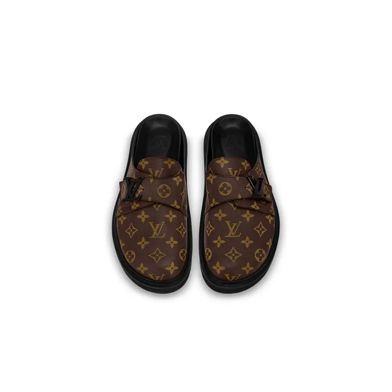 LOUIS VUITTON Easy Closed Toe Slippers Men's Brown-4