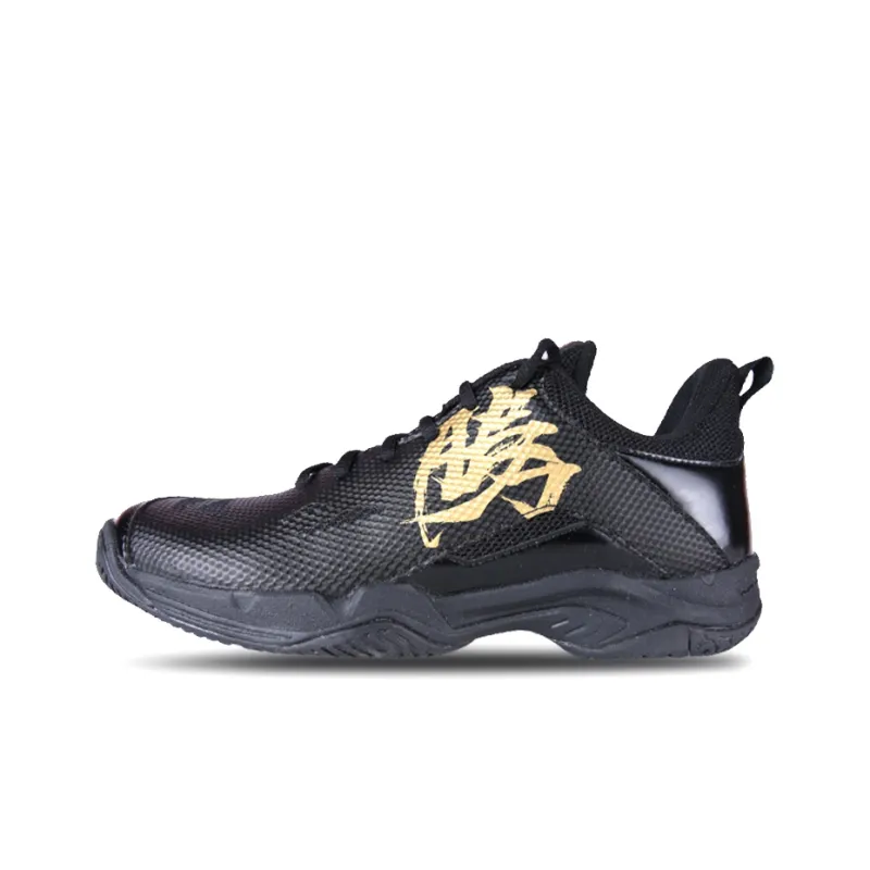 VICTOR Cushioned Slip Resistant Abrasion Resistant Low Top Badminton Shoes Unisex Black Gold-0