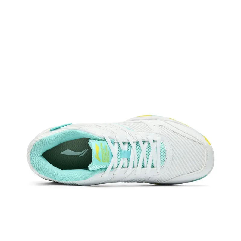 LiNing Speed Collection Long Wind Cushioning Wear Resistant Low Top Badminton Shoes Unisex White Green-2
