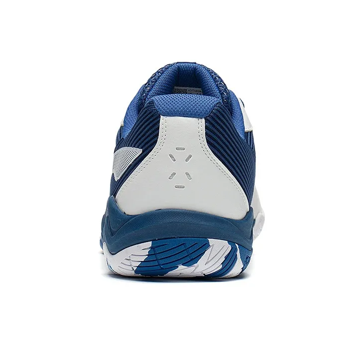 LiNing Sound Waves 2 Cushioned Slip Resistant Abrasion Resistant Low Top Badminton Shoes Unisex White Dark Blue-5
