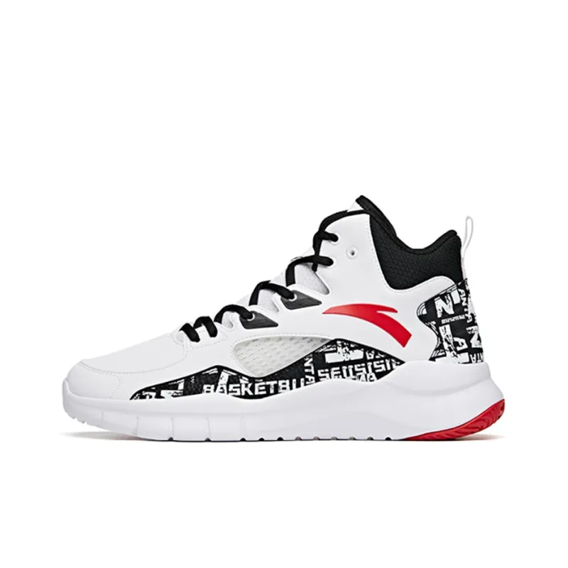 ANTA Basketball Collection Basketball Shoes Men High Top ANTA White/University Red/Black-0