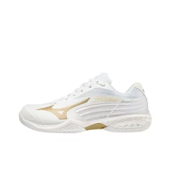 Mizuno Wave Claw 2 Anti-Slip And Wear-Resistant Breathable Low-Top Badminton Shoes Unisex White Gold
