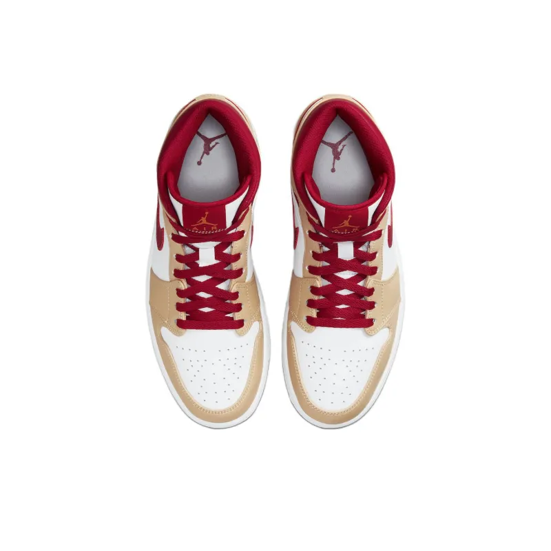 Jordan 1 Mid Light Curry Cardinal-3