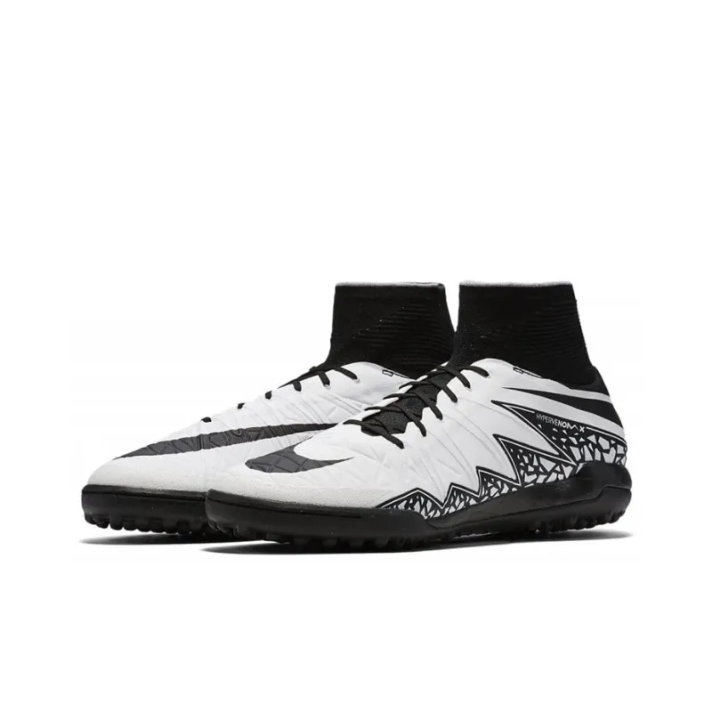Nike HypervenomX Proximo AG Rubber Short Studs Cushioning Anti-Slip And Wear-Resistant Soccer Shoes Men's White Black-2
