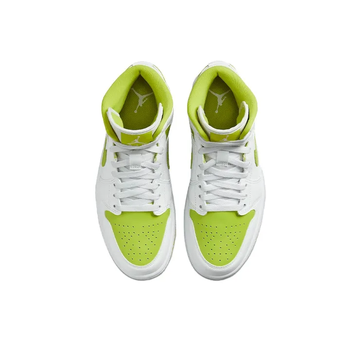 Jordan 1 Mid White Lime Women's-3