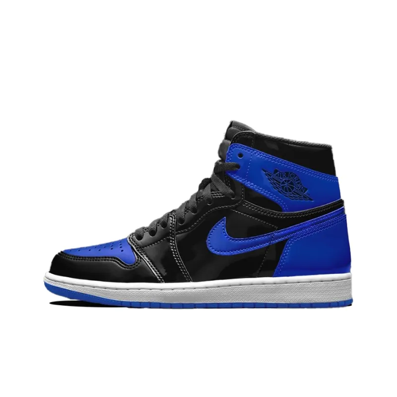 Jordan Air Jordan 1 Vintage Basketball Shoes Men High Top Black/Blue/White-0