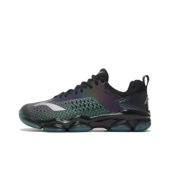 LiNing Sonic Boom 1.0 Cushioned Slip Resistant Abrasion Resistant Low Top Badminton Shoes Men's Black Blue