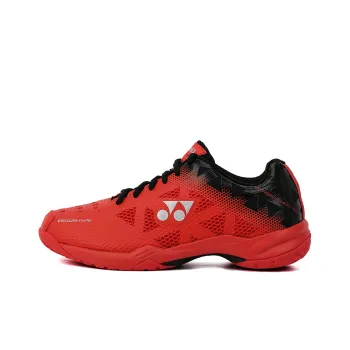 YONEX Power Cushion Lightweight And Breathable Low Top Badminton Shoes Unisex Red Black
