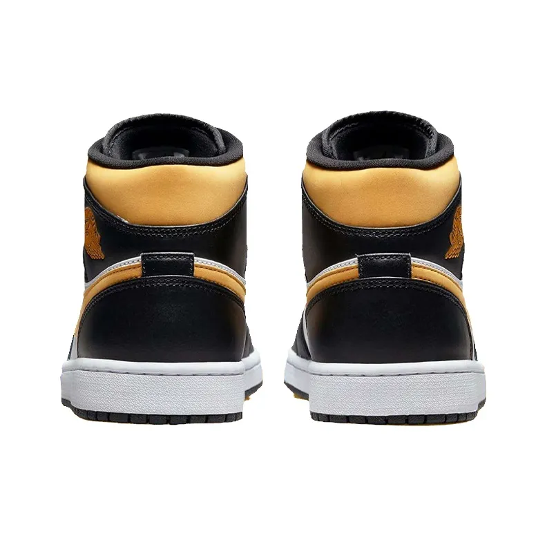 Jordan 1 Mid White Pollen Black-4