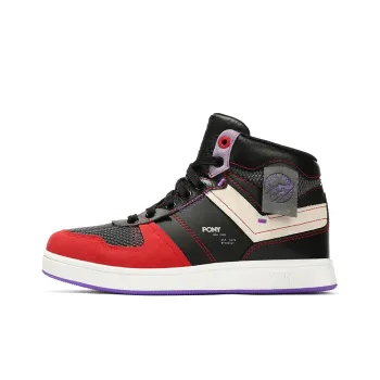 PONY CityWings Cushioning High Top Vintage Basketball Shoes Unisex Black Red