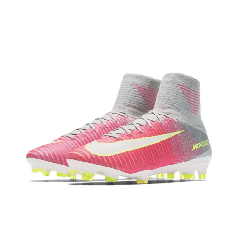 Nike Mercurial Superfly 5 Soccer Shoes Men High Top White/Grey/Powder-2