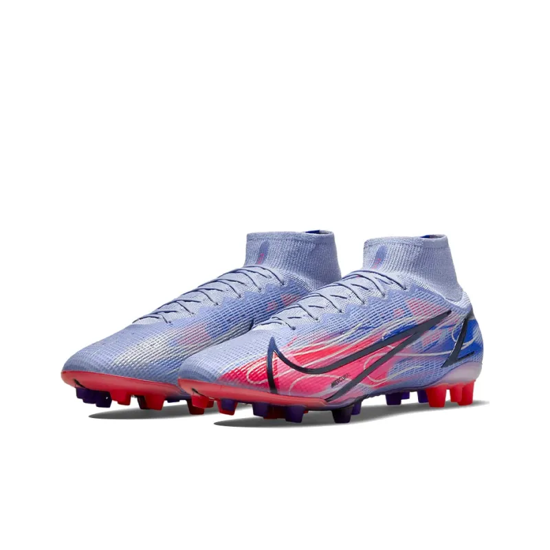Nike Mercurial Superfly 8 Elite Km Ag Artificial Grass 'Light Thistle Purple Dazzling Indigo Purple Bright Deep Red'-2