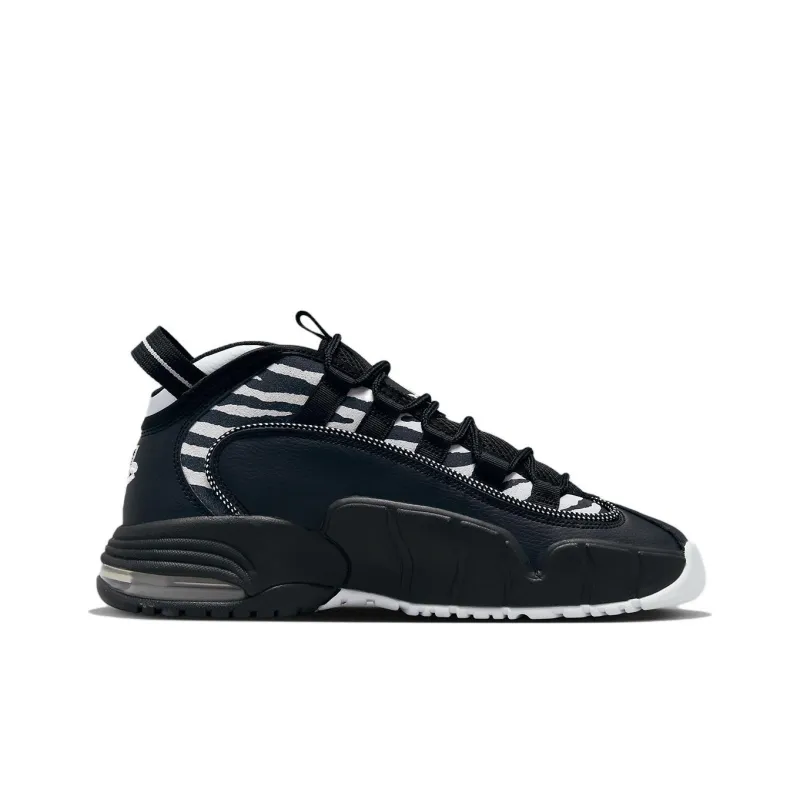 Nike Air Max Penny 1 Cushioning Anti Slip And Wear Resistant Mid Top Vintage Basketball Shoes Black-1