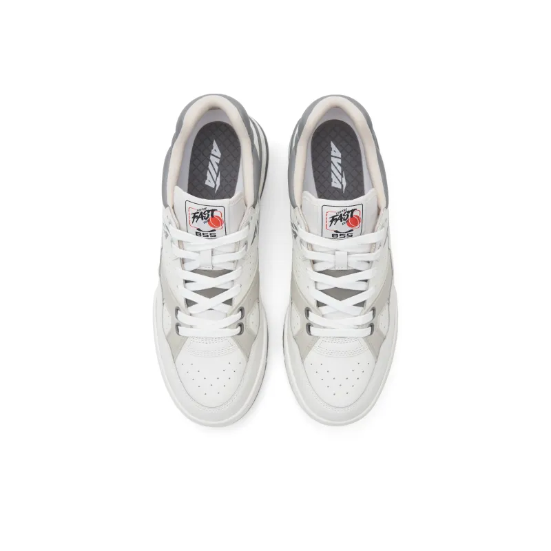 AVIA 855 Series Anti Slip Wear Resistant Low Top Vintage Basketball Shoes Men's White Gray-3