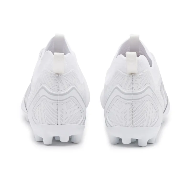 Umbro AG Rubber Short Studs Wear-Resistant Support Balance Impact-Resistant Soccer Shoes Men's White Silver-3