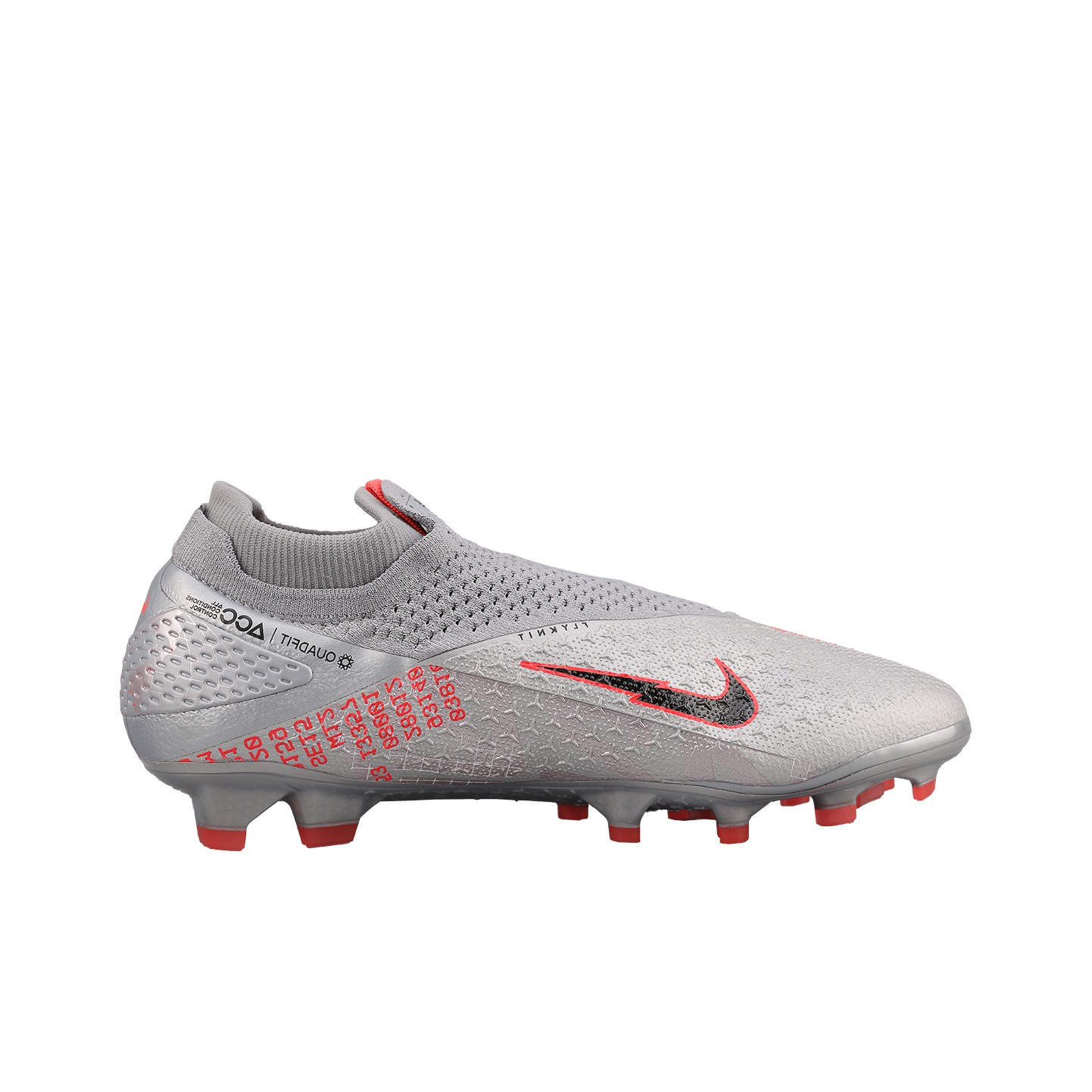 Nike Phantom Vision 2 Elite Df Fg Metallic Grey Crimson POIZON