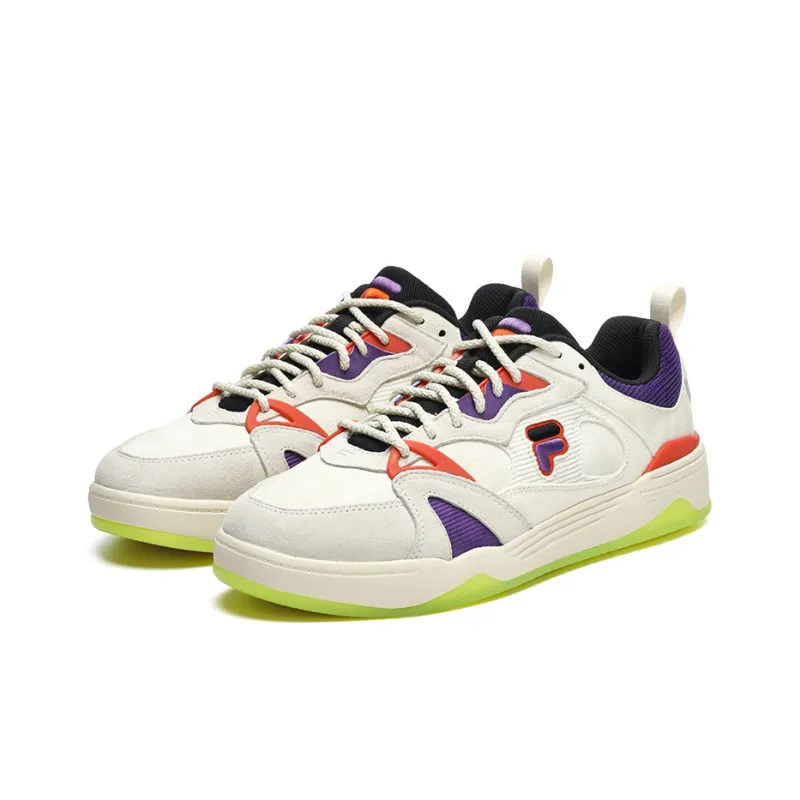 FILA FUSION KICKDX Smash Pack Lightweight Low Top Vintage Basketball Shoes Men's White Purple-1